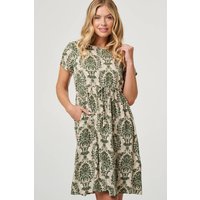 Baroque Print Relaxed Knee Length Dress