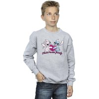 Disney Boy's Lilo & Stitch Ohana Heart With Angel Sweatshirt in Grey | Size: 7-8 Years