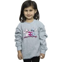 Disney Girl's Lilo & Stitch Ohana Heart With Angel Sweatshirt in Grey | Size: 5-6 Years