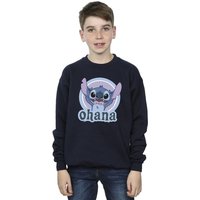 Disney Boy's Lilo & Stitch Ohana Circle Sweatshirt in Navy | Size: 7-8 Years