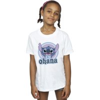 Disney Girl's Lilo & Stitch Ohana Circle Cotton T-Shirt in White | Size: 5-6 Years