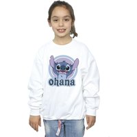 Disney Girl's Lilo & Stitch Ohana Circle Sweatshirt in White | Size: 5-6 Years