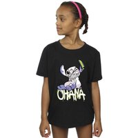 Girl's Lilo & Stitch Ohana Graffiti Cotton T-Shirt in | Size: 9 Years