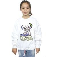 Disney Girl's Lilo & Stitch Ohana Graffiti Sweatshirt in White | Size: 12-13 Years