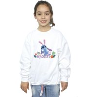 Disney Girl's Lilo & Stitch Hippity Hop Stitch Sweatshirt in White | Size: 9 Years