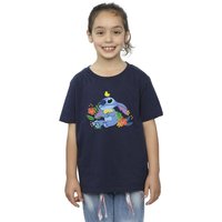 Disney Girl's Lilo & Stitch Birds Cotton T-Shirt in Navy | Size: 7-8 Years