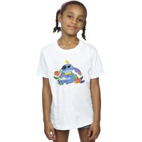 Disney Girl's Lilo & Stitch Birds Cotton T-Shirt in White | Size: 5-6 Years