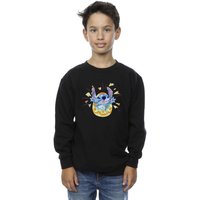 Disney Boy's Lilo & Stitch Cracking Egg Sweatshirt in Black | Size: 12-13 Years