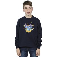 Disney Boy's Lilo & Stitch Cracking Egg Sweatshirt in Navy | Size: 7-8 Years