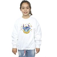 Disney Girl's Lilo & Stitch Cracking Egg Sweatshirt in White | Size: 9 Years