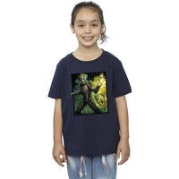 Marvel Girl's Guardians Of The Galaxy Groot Forest Energy Cotton T-Shirt in Navy | Size: 9 Years