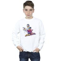 Marvel Boy's Guardians Of The Galaxy Abstract Star Lord Sweatshirt in White | Size: 12-13 Years