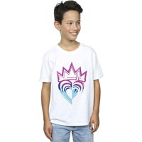 Disney Boy's Descendants Pink Crown T-Shirt in White | Size: 9 Years