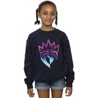 Disney Girl's Descendants Pink Crown Sweatshirt in Navy | Size: 9 Years