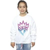 Disney Girl's Descendants Pink Crown Sweatshirt in White | Size: 9 Years