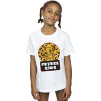 Disney Girl's The Lion King Future Simba Cotton T-Shirt in White | Size: 3-4 Years