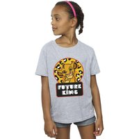 Disney Girl's The Lion King Future Simba Cotton T-Shirt in Grey | Size: 3-4 Years