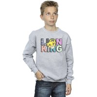 Disney Boy's The Lion King Pattern Logo Sweatshirt in Grey | Size: 5-6 Years