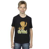 Guardians Of The Galaxy Boy's Groot Dancing T-Shirt in Black | Size: 9 Years