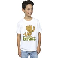 Guardians Of The Galaxy Boy's Groot Dancing T-Shirt in White | Size: 3-4 Years