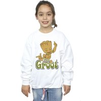 Guardians Of The Galaxy Girl's Groot Dancing Sweatshirt in White | Size: 7-8 Years