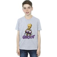 Guardians Of The Galaxy Boy's Groot Casette T-Shirt in Grey | Size: 9 Years