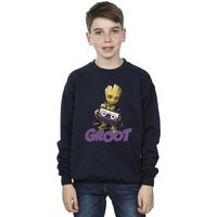Guardians Of The Galaxy Boy's Groot Casette Sweatshirt in Navy | Size: 12-13 Years