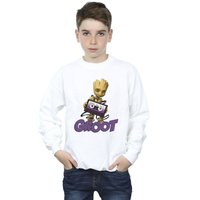 Guardians Of The Galaxy Boy's Groot Casette Sweatshirt in White | Size: 5-6 Years