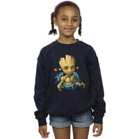 Guardians Of The Galaxy Girl's Groot Flowers Sweatshirt in Navy | Size: 3-4 Years
