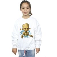 Guardians Of The Galaxy Girl's Groot Flowers Sweatshirt in White | Size: 12-13 Years