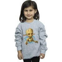 Guardians Of The Galaxy Girl's Groot Flowers Sweatshirt in Grey | Size: 5-6 Years