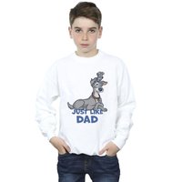 Disney Boy's Lady & The Tramp Just Like Dad Sweatshirt in White | Size: 5-6 Years