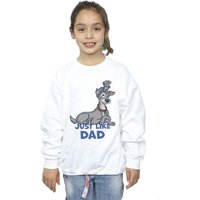 Disney Girl's Lady & The Tramp Just Like Dad Sweatshirt in White | Size: 12-13 Years