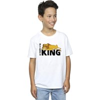 Disney Boy's The Lion King Daddy Is King T-Shirt in White | Size: 12-13 Years