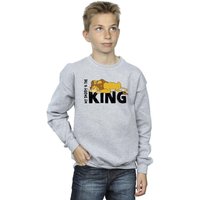 Disney Boy's The Lion King Daddy Is King Sweatshirt in Grey | Size: 5-6 Years