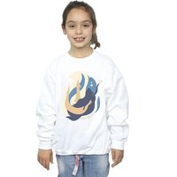 Disney Girl's The Little Mermaid Colour Silhouettes Sweatshirt in White | Size: 5-6 Years