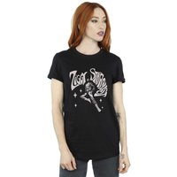 David Bowie Women's Ziggy Pose Cotton Boyfriend T-Shirt in Black | Size: XL