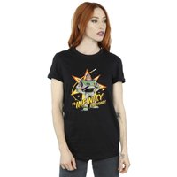 Disney Women's Toy Story Buzz To Infinity Cotton Boyfriend T-Shirt in Black | Size: Medium