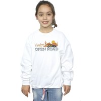 Disney Girl's Cars Explore The Open Road Sweatshirt in White | Size: 9 Years
