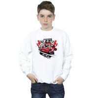Disney Boy's Cars Lightning McQueen Collage Sweatshirt in White | Size: 12-13 Years