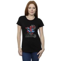 Marvel Women's Spider-Man Amazing Cotton T-Shirt in Black | Size: Medium