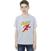DC Comics Boy's The Flash Running T-Shirt in Grey | Size: 5-6 Years