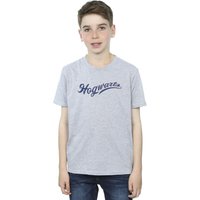 Harry Potter Boy's Hogwarts Writing T-Shirt in Grey | Size: 9 Years