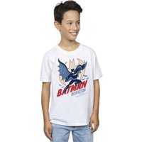 DC Comics Boy's Batman Into Action T-Shirt in White | Size: 9 Years