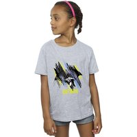 DC Comics Girl's Batman Flying Batman Cotton T-Shirt in Grey | Size: 7-8 Years