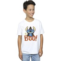 Disney Boy's Lilo & Stitch Boo T-Shirt in White | Size: 3-4 Years