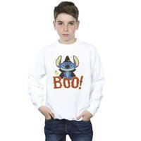 Disney Boy's Lilo & Stitch Boo Sweatshirt in White | Size: 5-6 Years