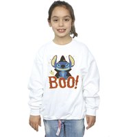 Disney Girl's Lilo & Stitch Boo Sweatshirt in White | Size: 5-6 Years