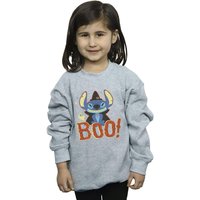 Disney Girl's Lilo & Stitch Boo Sweatshirt in Grey | Size: 7-8 Years