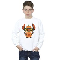 Disney Boy's Lilo & Stitch Pumpkin Costume Sweatshirt in White | Size: 5-6 Years